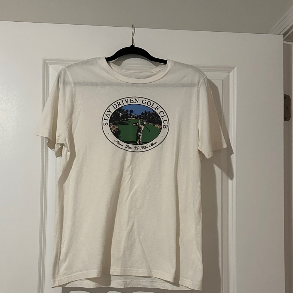 Old Navy White Short-Sleeve Graphic Golf Tee